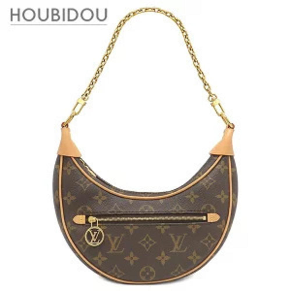 Louis Vuitton bag Loop Monogram canvas Brown Handbag Shoulder Half Moon